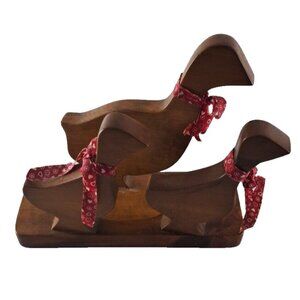Vintage Wood Ducks Napkin Holder Ducklings Bandanas Country Farmhouse Kitsch